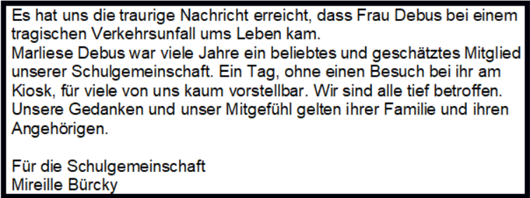 Trauernachricht